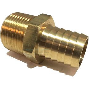 1" Hose ID to 1" Male NPT MNPT Straight Brass Fitting Fuel/AIR/Water/Oil/Gas/WOG (Qty 1)