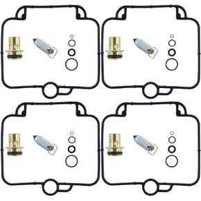 4 Pack GSF1200S GSXR750 Carburetor Rebuild Repair Kit with Diaphragm Floats for Suzuki Bandit 1200, GSXR1100, GSXR1100W, GSXR600W, GSXR750, GSXR750W, GSX1100F, GSX750F
