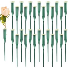 Tessco 90 Pcs 6 Inch Floral Water Tubes Green Floral Tubes Plastic Flower Tubes Supplies for Fresh Flowers with Rubber Cap for Flower Stem Arrangements Florist Supplies