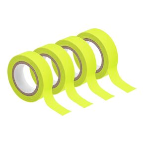 شريط قماش uxcell 4Rolls Neon Gaffers، 0.6 بوصة × 16.5 قدم يتوهج في الظلام، شريط لاصق فلورسنت أسود خفيف لتزيين المنزل للحفلات، أصفر