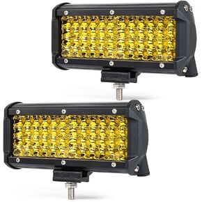 nifeida LED Light Bar, 240W 24000LM Led Fog Light 7inch Yellow Led Driving Lights Waterproof Off Road Lights with Spot&Flood Combo Beam, Working Pods Light Lamps for Truck Trailer ATV UTV SUV