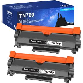 TN760 Compatible Toner Cartridges Replacement for Brother TN-730/TN-760 TN730 TN 760 High Yield Black Cartridge MFC-L2710DW MFC-L2750DW DCP-L2550DW HL-L2350DW HL-L2395DW HL-L2370DW 2 Pack