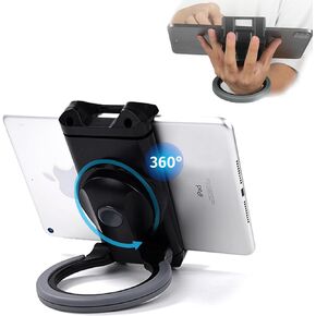 Tablet Stand - Compatible with iPad, iPad Mini, and Most 6-Inch-13-Inch Tablets, Adjustable Commercial POS Holder with 360-Degree Swivel, for Retail, Classroom, Business, and Home, Black