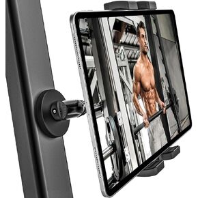 Gym Magnetic Tablet Holder, [Lightweight and Portable] Tablet Attach to Metal Surface, Magnets Base Tablet Mount with 360° Adjustable Clamp for iPad Pro 12.9 Air Mini, Galaxy Tabs, 4-13" Devices