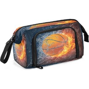 SUABO Big Capacity Pencil Case Baseball BaseBall in Fire and Water Pouch Pen Case Pencil Box Stationery Bag Makeup Bag Office Organizer for Adults