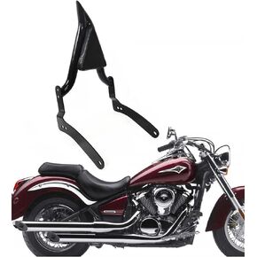 [New Generation] Black Sissy Bar, Detachable Passenger Backrest Rear Pad Fit for Kawasaki Vulcan 900 Vulcan 2000 2004-2023