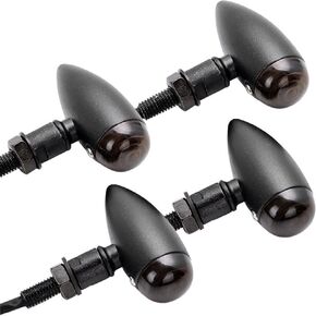 4x Aluminum Smoke Lens Amber Turn Signal Blinker Indicator Light For Sportster Dyna Glide Custom Bobber Chopper Cruiser