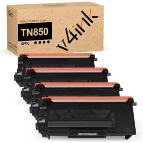 v4ink Compatible Toner Cartridge Replacement for Brother TN850 TN-850 TN-820 TN820 use with HL-L5200DW HL-L6200DW MFC-L5700DW MFC-L5800DW MFC-L5900DW DCP-L5600DN Printer (4 Packs, New Version)