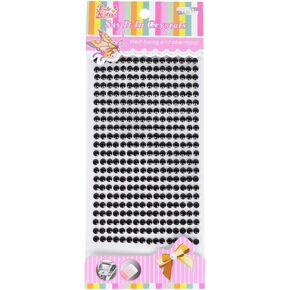 ULTNICE Self Adhesive Rhinestones Stick on Gems Black 5mm 234 Pieces