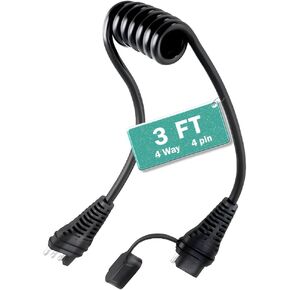 4 طرق مسطحة مقطورة تمديد ملفوف كابل 4 دبوس 3 أقدام الذكور والإناث الأسلاك تسخير محول الطول الكلي 36 "مقطورة التوصيل موسع مقطورة سلك تمديد تسخير in Kuwait