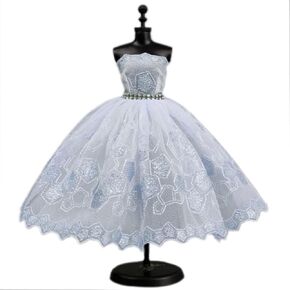 Fashion Ballet Dress for 11.5" Doll Tutu Clothes Outfits 1/6 Dolls Accessories Rhinestone 3-Layer Skirt Ball Party Gown (Blue)