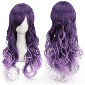 Women Long Rainbow Wavy Curly Cosplay Wig Party Costume Wig Harajuku Style Heat Resistant Hair Lolita Wigs (Dazzle Colour)