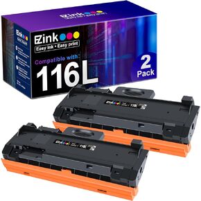 E-Z Ink Compatible Toner Cartridge Replacement for Samsung 116L MLTD116L D116L MLT D116L to use with SL-M2625D SL-M2825DW SL-M2835DW (2 Black)
