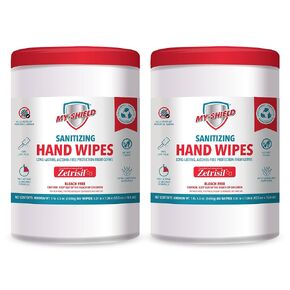 Sanitizing Hand Wipes - 80 Count (2-pack) Alcohol-Free, Long-lasting Protection. Kills 99.9% of Germs. Moisturizes With Aloe Vera. Formulated with Zetrisil. FDA Registered
