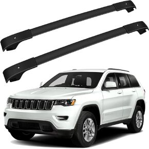 FINDAUTO Crossbars Roof Rack for Jeep Cherokee 2014-2022(Only Fit Models with Existing Roof Rails) Aluminum Crossbar for Luggage Kayak Bike Cargo Carrier 165LBS/ Black