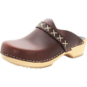 BJORK Swedish Comfort Pixie Open Back Wooden Clogs