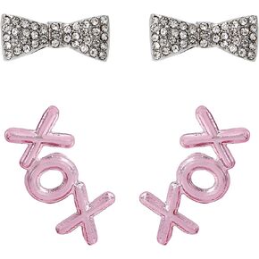 Betsey Bow & XOX Crawler Earring Set
