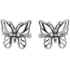 Ear Cuff Wrap Clip On Butterfly Earrings for Women Girls Non Pierced Ear Fashion Cute Animal Small Hoop Huggies Sterling Silver Cubic Zirconia Cartilage Earring Hypoallergenic Huggie Hoops 10mm Gifts