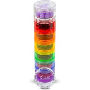 GMS Small 7 Day Stack-able Pill Organizer Case for Medication, Vitamins, and Supplements with 7 Lids - one for Each Portable and Removable Container (Clear)