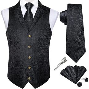 DiBanGu Men's Formal Suit Vest Business Formal Dress Waistcoat Vest Fit for Business or Casual Dress Men's Suit Vest