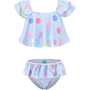 Girls Bikini Swimsuits Two Piece Tie Dye Bathing Suit for Kids Hawaiian Swimwear Set 3-16 Years