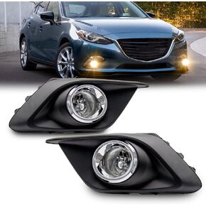 Fog Light Assembly Replacement For 2014-2015 MAZDA 3 With H11 12V 55W Halogen Bulbs​(Clear Lens)