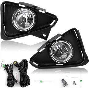 RP Remarkable Power, Fog Light for 2016 2017 2018 RAV4 Front Pair with Wiring Harness& Switch Halogen Bulbs Bumper Lamps Set Clear Lens FL7003