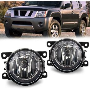 Driving Fog Lights Lamps Assembly Kit for Nissan Xterra Frontier Acura Honda Ford Suzuki 33900STKA11 4F9Z15200A Fog Light Replacement with Halogen Bulbs-1 Pair