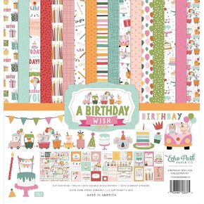 ECHO PARK PAPER COMPANY Echo Park Collection Kit 12"X12"-A Birthday Wish Girl, Multicolor