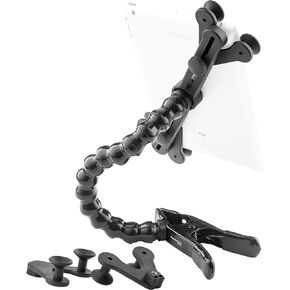 ModularHose Tablet Holder with Heavy Duty Spring Clamp (Opens to 2"), Compatible with Tablets and Cases up to 14.25" (iPad, iPad Air, iPad Pro 11, Samsung Tab, Microsoft Surface), 14" Arm