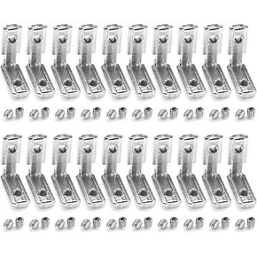 30Sets L Shape Inner Corner Connector Joint Bracket with Screws 2020 Series Inner Aluminum Extrusion Connector ,L Brackets for 20×20 Series Aluminum Extrusion Profile Slot 6mm…