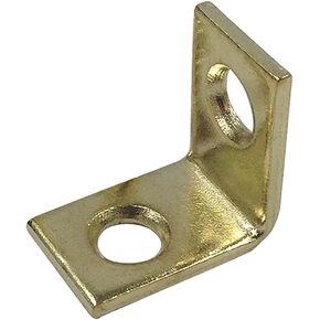 Prime-Line MP11375-4 Corner Bracket, 3/4 In., Steel Construction, Brass-Plated, L-Angle (4 Pack)