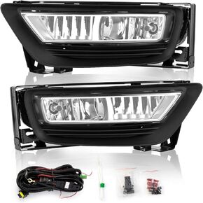RP Remarkable Power, Fog Light for 2013 2014 2015 Accord 4Dr Clear Driving Bumper Fog Lamps Kit with Wiring Harness& Switch Clear Lens FL7046