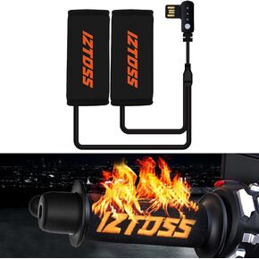 Heart Horse Heated Grips Motorcycle, Heated Grips with USB Switch Control 3 Gear Electric Handlebar Grips for 20-30mm Handle Diameter Motorcycle/Bike/ATV