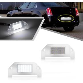 2Pcs LED License Plate Lights Number Lamp for Chrysler 300 2005-2014 Powered by High Power SMD Xenon White LED Error Free