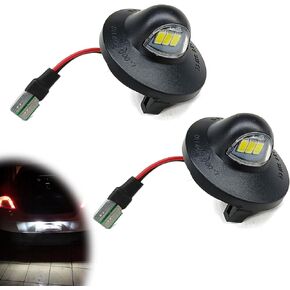 LED License Plate Lights Assembly Compatible with Ford F150 F250 F350 Super Duty Ranger Explorer Bronco Excursion Expedition, 6500K Black, Pack of 2