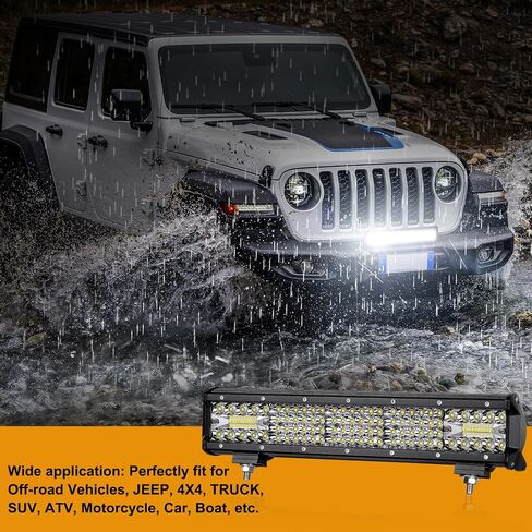 LED Light Bar, Niking Auto 15 Inch 336W Quad Row LED Driving Lights Spot Flood Combo Beam Off Road LED Work Light Fog Lamps Waterproof for Trucks Pickup ATV UTV RZR SUV Boat in Saudi Arabia