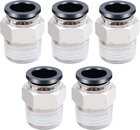 mxuteuk 5pcs Push to Connect Tube Fittings Copper Pneumatic fittings Male Straight push in air hose fittings 1/2" Tube OD x 1/2" NPT Thread in Saudi Arabia