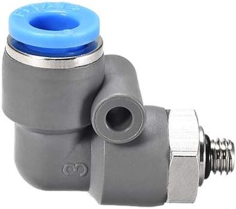 uxcell Elbow Push to Connect Air Fittings 6mm Tube OD x M5 Male Thread Pneumatic Quick Release Connectors Grey 5Pcs in Saudi Arabia