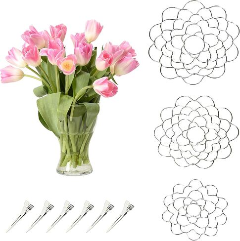 3 قطع شبكة زهور للمزهرية - حامل ترتيب الزهور ضفدع الزهور - حامل جذع الزهور قابل لإعادة الاستخدام للباقة - أدوات فاصل الزهور السلكية ترتيب اللوازم 4/5/6'' in Kuwait