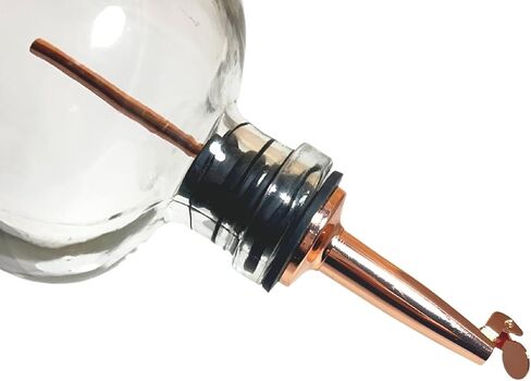 8-ounce Apothecary Clear Glass Bottle with Rose Gold Metal Pour Spout | Oils, Vinegars, Coffee Syrups, Mouthwash | Bottles for Kitchen, Bath and Tabletop in Saudi Arabia