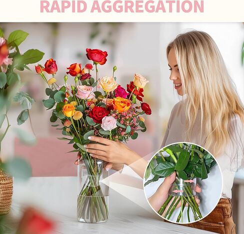 حامل جذع ايكيبانا حلزوني من KM، حامل جذع حلزوني للزهور، حامل جذع حلزوني للمزهريات، حامل ترتيب الزهور اللولبية DIY، قطعتان (صغيرة شفافة + كبيرة) in Kuwait