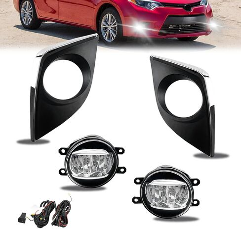مصابيح ضباب LED تناسب 2014 2015 2016 Corolla/Altis CE ECO L LE، زوج واحد من مصابيح الضباب الأمامية للقيادة مع مفتاح ومجموعة أدوات تسخير الأسلاك - عدسة شفافة in Saudi Arabia