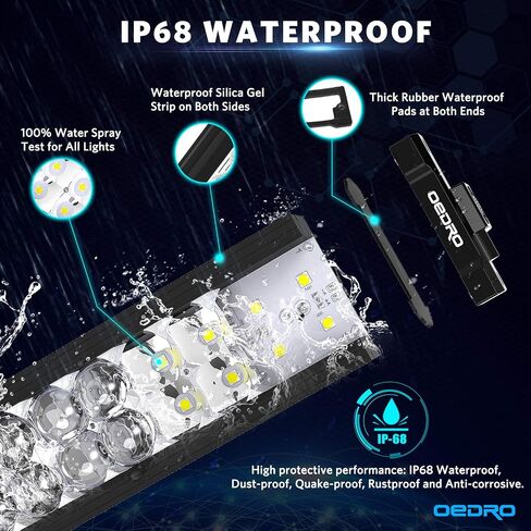 OEDRO LED Light Bar 16 بوصة 175W 19250LM مجموعة مصابيح LED مطورة للفيضانات مع 9.85ft تسخير الأسلاك، IP68 مصباح القيادة على الطرق الوعرة مناسب لقارب الالتقاط Jeep SUV 4WD 4X4 ATV UTV Truck Tractor in Kuwait