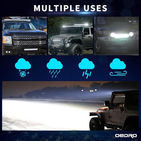 OEDRO LED Light Bar 16 بوصة 175W 19250LM مجموعة مصابيح LED مطورة للفيضانات مع 9.85ft تسخير الأسلاك، IP68 مصباح القيادة على الطرق الوعرة مناسب لقارب الالتقاط Jeep SUV 4WD 4X4 ATV UTV Truck Tractor in Kuwait