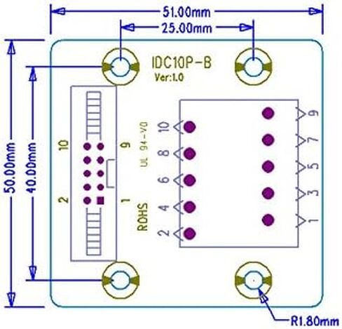 IDC10 2x5 دبابيس ذكر رأس لوحة القطع موصل كتلة المحطة مع أقدام تركيب السكك الحديدية البسيطة DIN in Kuwait