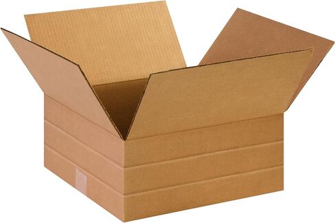 BOX USA 14 x 14 x 6 Corrugated Cardboard Boxes, Flat 14"L x 14"W x 6"H, Pack of 25 | Shipping, Packaging, Moving, Storage Box for Home or Business, Strong Wholesale Bulk Boxes in Saudi Arabia