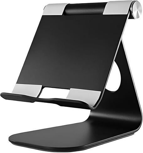 Tablet Stand Multi-Angle Adjustable. Tablet Holder for iPad, iPad Pro, iPhone, Tablets, E-Reader and Phones - Desktop Holder Compatible with Tablets up to 12.9" (Black) in Saudi Arabia