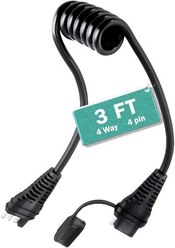 4 طرق مسطحة مقطورة تمديد ملفوف كابل 4 دبوس 3 أقدام الذكور والإناث الأسلاك تسخير محول الطول الكلي 36 "مقطورة التوصيل موسع مقطورة سلك تمديد تسخير in Kuwait