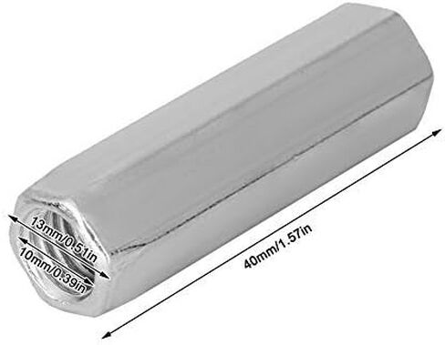 Marhynchus 5 قطع صواميل توصيل سداسية طويلة الأكمام من الفولاذ الكربوني M10 مثبتات ملولبة (M10*40 * 13 مم) أجزاء تثبيت صامولة صواميل قضيب سداسي صواميل مثبتات ملولبة قضيب صامولة طويل in Kuwait